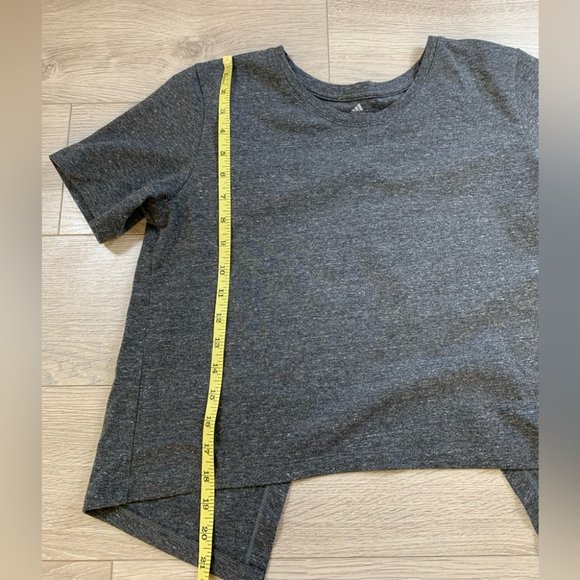 Adidas Grey Open Back Short Sleeve T-Shirt - Picture 11 of 13